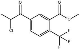 Methyl 5-(2-chloropropanoyl)-2-(trifluoromethyl)benzoate 结构式