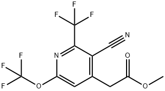 Methyl 3-cyano-6-(trifluoromethoxy)-2-(trifluoromethyl)pyridine-4-acetate 结构式