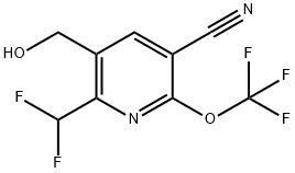 3-Cyano-6-(difluoromethyl)-2-(trifluoromethoxy)pyridine-5-methanol 结构式