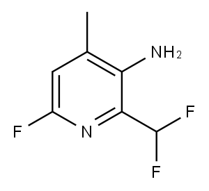 3-Amino-2-(difluoromethyl)-6-fluoro-4-methylpyridine 结构式