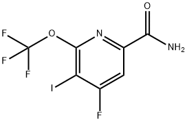 4-Fluoro-3-iodo-2-(trifluoromethoxy)pyridine-6-carboxamide Structure