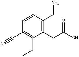 6-Aminomethyl-3-cyano-2-ethylphenylacetic acid 结构式