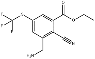 Ethyl 3-aminomethyl-2-cyano-5-(trifluoromethylthio)benzoate 结构式