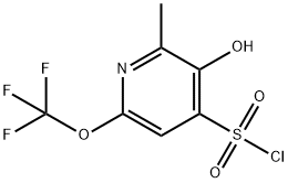 3-Hydroxy-2-methyl-6-(trifluoromethoxy)pyridine-4-sulfonyl chloride,1805965-72-3,结构式