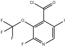 2-Fluoro-5-iodo-3-(trifluoromethoxy)pyridine-4-carbonyl chloride 结构式