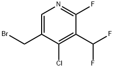 5-(Bromomethyl)-4-chloro-3-(difluoromethyl)-2-fluoropyridine,1805978-68-0,结构式