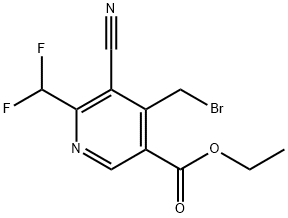 Ethyl 4-(bromomethyl)-3-cyano-2-(difluoromethyl)pyridine-5-carboxylate,1805978-81-7,结构式