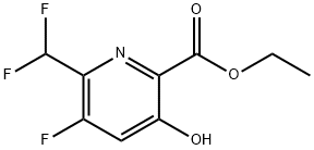 Ethyl 2-(difluoromethyl)-3-fluoro-5-hydroxypyridine-6-carboxylate Struktur