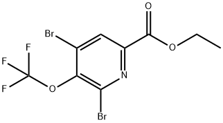 Ethyl 2,4-dibromo-3-(trifluoromethoxy)pyridine-6-carboxylate Structure