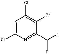 3-溴-4,6-二氯-2-(二氟甲基)吡啶, 1805996-86-4, 结构式