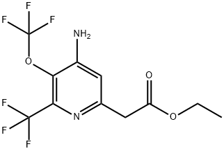 Ethyl 4-amino-3-(trifluoromethoxy)-2-(trifluoromethyl)pyridine-6-acetate 结构式