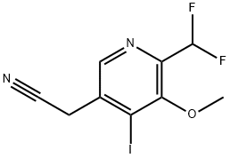 2-(Difluoromethyl)-4-iodo-3-methoxypyridine-5-acetonitrile 结构式