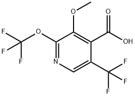 3-Methoxy-2-(trifluoromethoxy)-5-(trifluoromethyl)pyridine-4-carboxylic acid 结构式