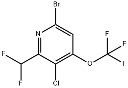 6-Bromo-3-chloro-2-(difluoromethyl)-4-(trifluoromethoxy)pyridine 结构式