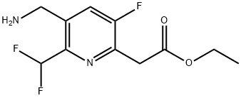 Ethyl 3-(aminomethyl)-2-(difluoromethyl)-5-fluoropyridine-6-acetate 结构式
