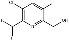 3-Chloro-2-(difluoromethyl)-5-iodopyridine-6-methanol 结构式