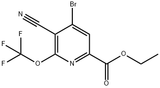 Ethyl 4-bromo-3-cyano-2-(trifluoromethoxy)pyridine-6-carboxylate Structure