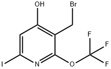 3-(Bromomethyl)-4-hydroxy-6-iodo-2-(trifluoromethoxy)pyridine 结构式