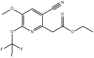 Ethyl 3-cyano-5-methoxy-6-(trifluoromethoxy)pyridine-2-acetate 结构式
