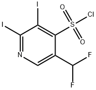5-(Difluoromethyl)-2,3-diiodopyridine-4-sulfonyl chloride 结构式