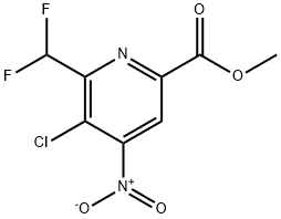 Methyl 3-chloro-2-(difluoromethyl)-4-nitropyridine-6-carboxylate Struktur