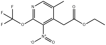 Ethyl 5-methyl-3-nitro-2-(trifluoromethoxy)pyridine-4-acetate 结构式