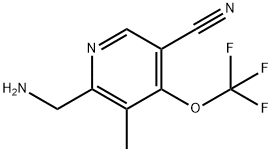 2-(Aminomethyl)-5-cyano-3-methyl-4-(trifluoromethoxy)pyridine,1806063-53-5,结构式