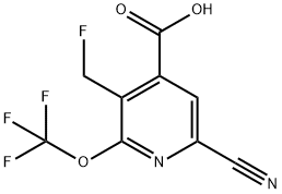 6-Cyano-3-(fluoromethyl)-2-(trifluoromethoxy)pyridine-4-carboxylic acid 结构式