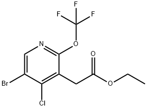 Ethyl 5-bromo-4-chloro-2-(trifluoromethoxy)pyridine-3-acetate 结构式