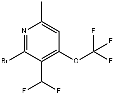 2-Bromo-3-(difluoromethyl)-6-methyl-4-(trifluoromethoxy)pyridine 结构式