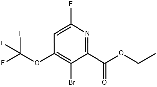 Ethyl 3-bromo-6-fluoro-4-(trifluoromethoxy)pyridine-2-carboxylate 结构式