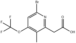 6-Bromo-3-methyl-4-(trifluoromethoxy)pyridine-2-acetic acid 结构式