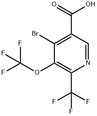 4-Bromo-3-(trifluoromethoxy)-2-(trifluoromethyl)pyridine-5-carboxylic acid Structure