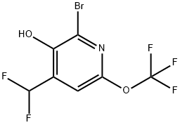 2-Bromo-4-(difluoromethyl)-3-hydroxy-6-(trifluoromethoxy)pyridine,1806088-67-4,结构式