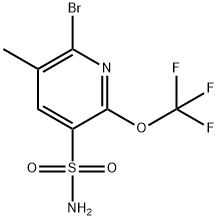 2-Bromo-3-methyl-6-(trifluoromethoxy)pyridine-5-sulfonamide 结构式