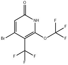 4-Bromo-6-hydroxy-2-(trifluoromethoxy)-3-(trifluoromethyl)pyridine,1806089-40-6,结构式