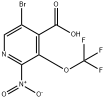 5-Bromo-2-nitro-3-(trifluoromethoxy)pyridine-4-carboxylic acid,1806097-51-7,结构式