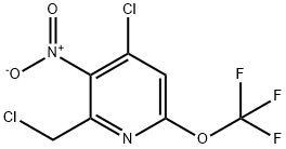 4-Chloro-2-(chloromethyl)-3-nitro-6-(trifluoromethoxy)pyridine,1806100-53-7,结构式