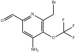 4-Amino-2-(bromomethyl)-3-(trifluoromethoxy)pyridine-6-carboxaldehyde Struktur