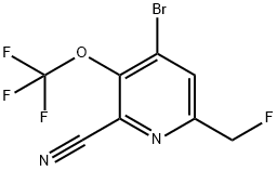 4-Bromo-2-cyano-6-(fluoromethyl)-3-(trifluoromethoxy)pyridine 结构式