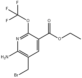 Ethyl 2-amino-3-(bromomethyl)-6-(trifluoromethoxy)pyridine-5-carboxylate 结构式