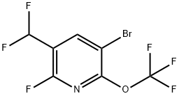 3-Bromo-5-(difluoromethyl)-6-fluoro-2-(trifluoromethoxy)pyridine 结构式
