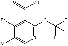 4-Bromo-5-chloro-2-(trifluoromethoxy)pyridine-3-carboxylic acid 结构式