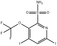 4,6-Diiodo-3-(trifluoromethoxy)pyridine-2-sulfonamide Structure