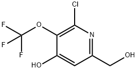 2-Chloro-4-hydroxy-3-(trifluoromethoxy)pyridine-6-methanol Structure