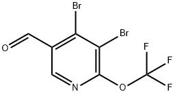 3,4-Dibromo-2-(trifluoromethoxy)pyridine-5-carboxaldehyde,1806123-34-1,结构式