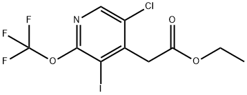 Ethyl 5-chloro-3-iodo-2-(trifluoromethoxy)pyridine-4-acetate 结构式