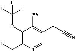 4-Amino-2-(fluoromethyl)-3-(trifluoromethoxy)pyridine-5-acetonitrile,1806128-96-0,结构式