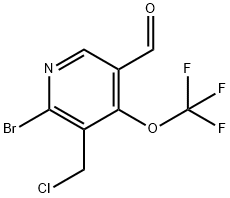2-Bromo-3-(chloromethyl)-4-(trifluoromethoxy)pyridine-5-carboxaldehyde 结构式