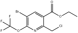 Ethyl 3-bromo-6-(chloromethyl)-2-(trifluoromethoxy)pyridine-5-carboxylate 结构式